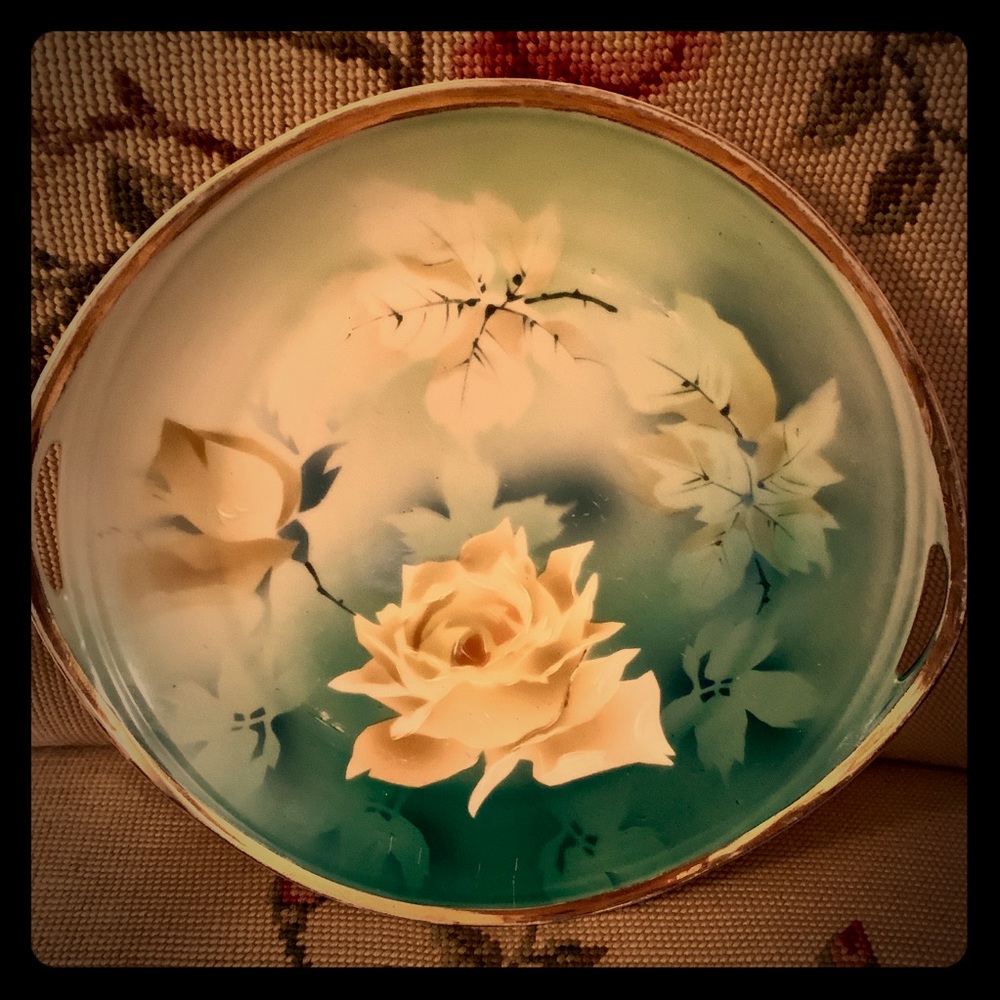 CT Altwasser ANTIQUE Collector Plate, Germany, Green Floral
